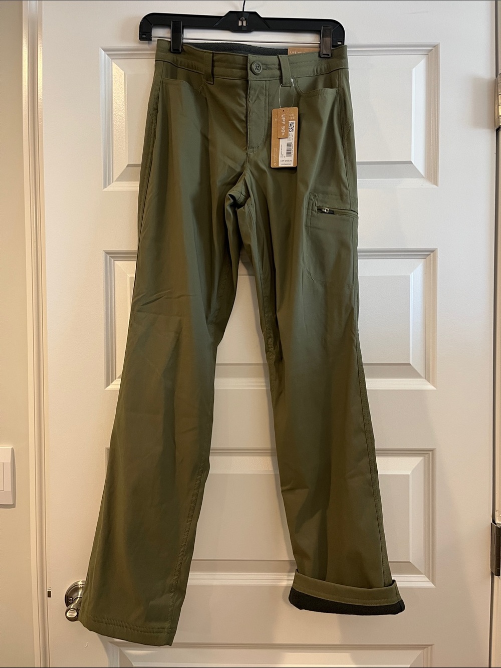 Eddie Bauer rainier fleece lined straight leg mid rise pants alder green NEW NWT